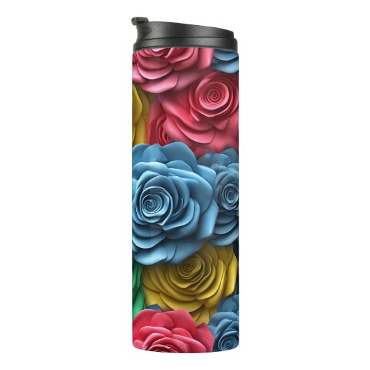 Bouteilles Isothermes Floral rose 3D (Tourné sur la droite)