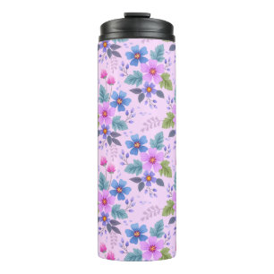 Bouteilles Isothermes Floral Rose Violet Fleurs Motif-36841