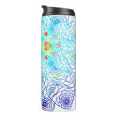 Bouteilles Isothermes Floral rouge et bleu coloré (Tourné sur la droite)