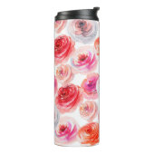 Bouteilles Isothermes Floral sans couture motif d'aquarelle rouge, blanc (Tourné sur la gauche)