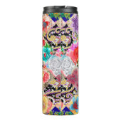 Bouteilles Isothermes Floral sans couture motif fleurs blanches Bot (Dos)