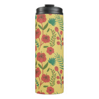 Floral sans couture motif rouge jaune vert fleurs