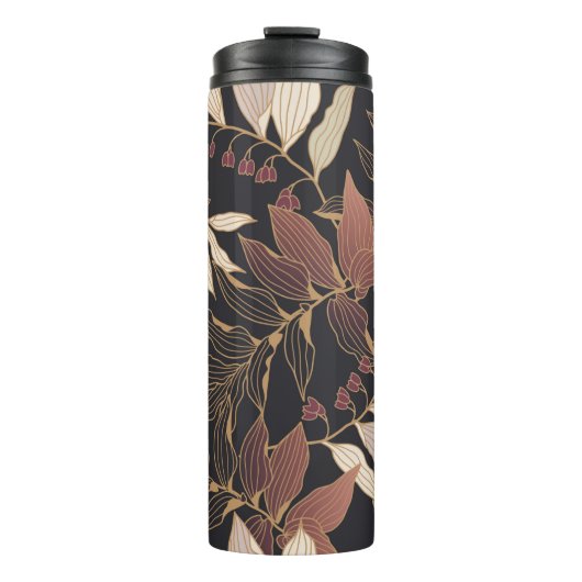 Bouteilles Isothermes Floral seamless pattern with leaves on a dark back (Devant)