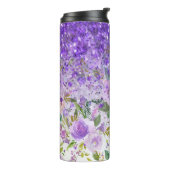 Bouteilles Isothermes *~* Floral Violet Parties scintillant Rose Motif G (Tourné sur la gauche)