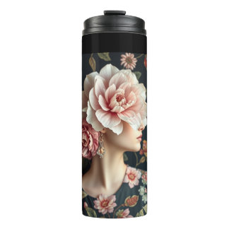 Bouteilles Isothermes Floral Woman Art - Vivez la vie en pleine floraiso