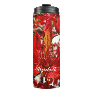 Bouteilles Isothermes Flore rouge tropicale Personnalisation élégante
