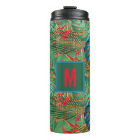 Flore tropicale monogramme sur l'impression en osi