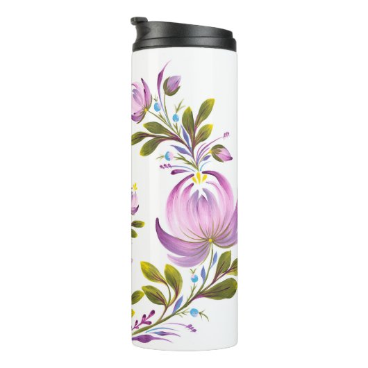 Bouteilles Isothermes Flore violette élégante (Tourné sur la droite)