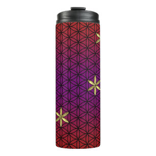 Bouteilles Isothermes Flower Of Life - timbre sans couture motif - or ro