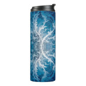 Bouteilles Isothermes Flux cosmique sacré - Symétrie argent bleu (Tourné sur la gauche)