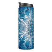 Bouteilles Isothermes Flux cosmique sacré - Symétrie argent bleu (Tourné sur la droite)