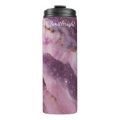 Bouteilles Isothermes Flux de Parties scintillant en marbre rose pourpre (Devant)