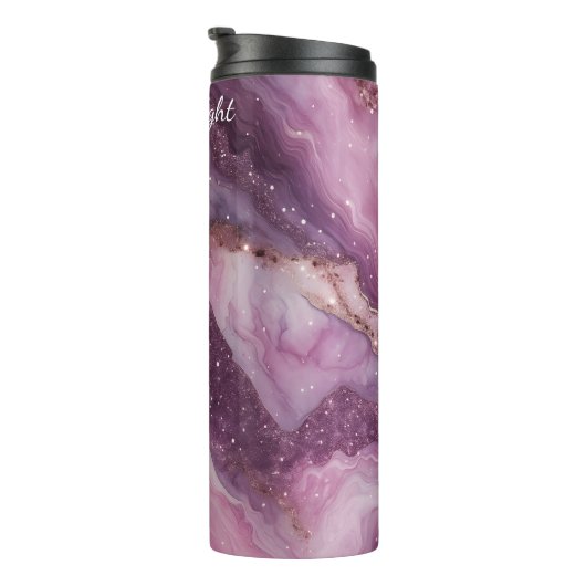 Bouteilles Isothermes Flux de Parties scintillant en marbre rose pourpre (Tourné sur la droite)