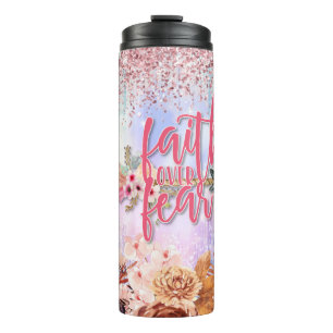 Bouteilles Isothermes Foi sur la peur Parties scintillant rose