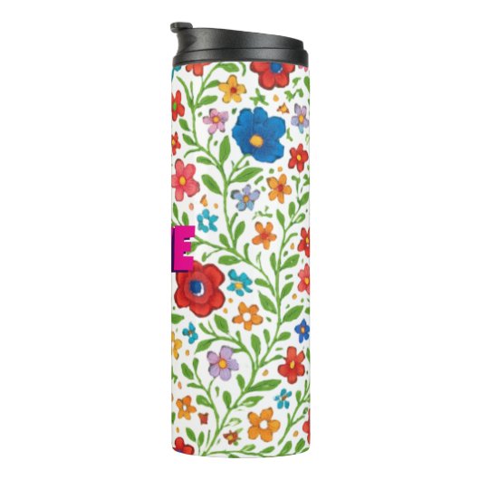 Bouteilles Isothermes Folk Art Floral Vines Seamless Pattern - Vibrant G