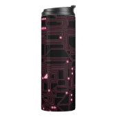 Bouteilles Isothermes fond de circuit de micro-puce rose, 3d, ab (Tourné sur la gauche)