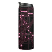 Bouteilles Isothermes fond de circuit de micro-puce rose, 3d, ab (Tourné sur la droite)