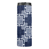 Bouteilles Isothermes Fond texturé à carreaux indigo torsadé. (Dos)