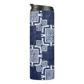 Bouteilles Isothermes Fond texturé à carreaux indigo torsadé. (Tourné sur la droite)