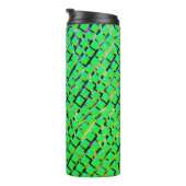 Bouteilles Isothermes Fondre jaune et foncé, carré vert brillant. (Tourné sur la droite)