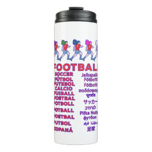 Bouteilles Isothermes Football en plusieurs langues -Fußball Calcio Soc
