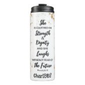 Bouteilles Isothermes Force, Dignité, Intrépide, Proverbes 31.25 (Devant)