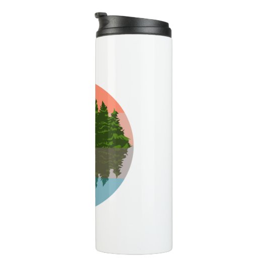 Bouteilles Isothermes Forêt Coucher Nature Pins Arbres (Tourné sur la droite)