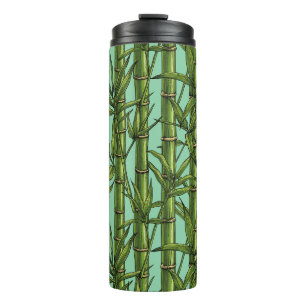 Bouteilles Isothermes Forêt de bambou sur bleu clair