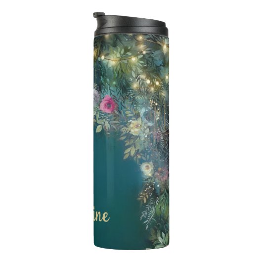 Bouteilles Isothermes Forêt enchantée Rose verte verte Fée Bois (Tourné sur la droite)