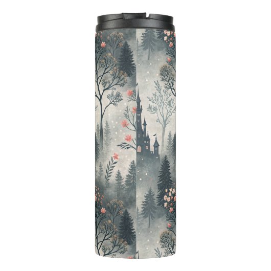 Bouteilles Isothermes Forêt humide enchantée avec Château foncé - Ethéal (Dos)
