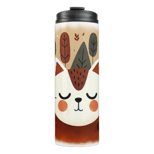 Bouteilles Isothermes Forêt mignonne de chats Automne bois endormi Kitty