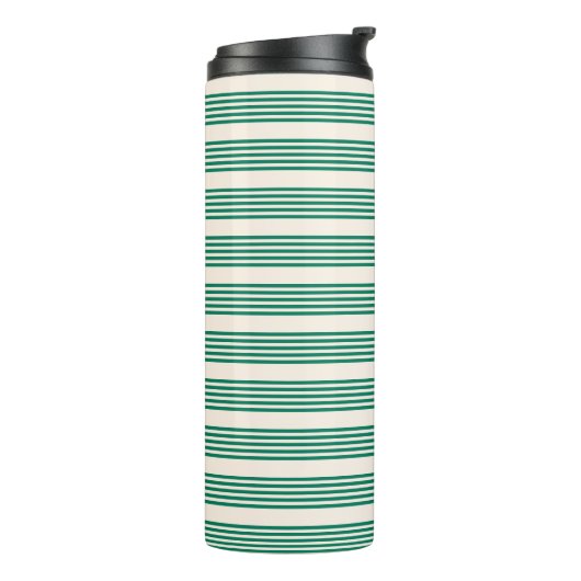 Bouteilles Isothermes Forêt vert et beige cinq bandes motif (Tourné sur la gauche)