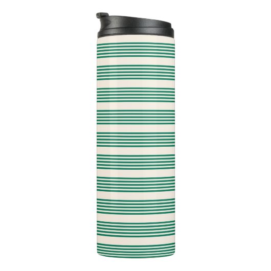 Bouteilles Isothermes Forêt vert et beige cinq bandes motif (Tourné sur la droite)