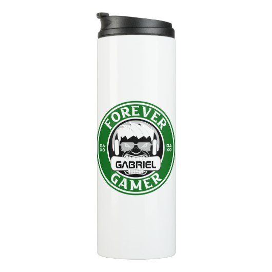 Bouteilles Isothermes Forever Gamer, Nom personnalisé Imprimer (Tourné sur la droite)