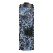 Bouteilles Isothermes Fractale abstraite noire et bleue (Devant)