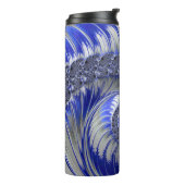 Bouteilles Isothermes Fractale moderne bleu gris blanc spiral (Tourné sur la gauche)