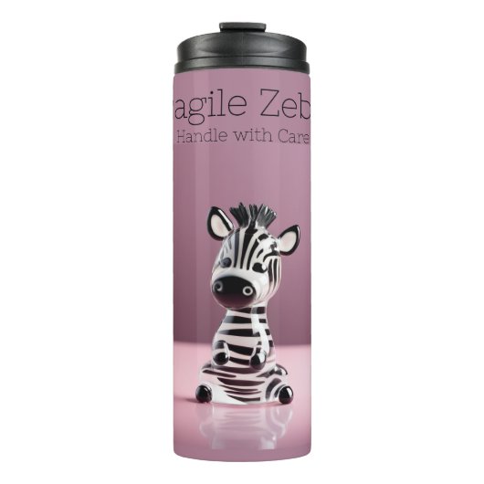 Bouteilles Isothermes Fragile Zebra : Manipuler avec soin (Devant)