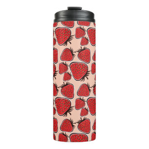 Bouteilles Isothermes Fraise Delight : Charme Motif Vintage.