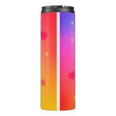 Bouteilles Isothermes Fraise Kawaii souriante sur Pastel Gradient Backg (Dos)