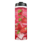 Bouteilles Isothermes Fraises Boire D'Été Avec Cubes De Glace (Devant)