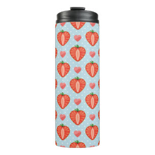 Bouteilles Isothermes Fraises de coeur avec Pois et coeurs