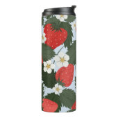 Bouteilles Isothermes Fraises : motif de fruits d'été. (Tourné sur la gauche)