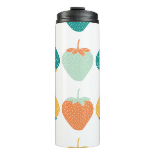 Bouteilles Isothermes Fraises multicolores : Motif Vintage de fruits.