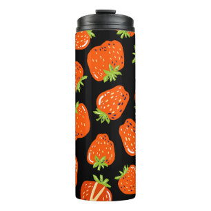 Bouteilles Isothermes Fraises Noir : Texture Vintage sans fil