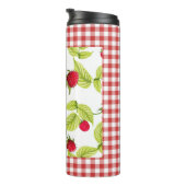 Bouteilles Isothermes Framboises sur Gingham Rouge (Tourné sur la droite)