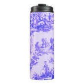 Bouteilles Isothermes Française toile de jouy bleu et blanc élégant (Devant)