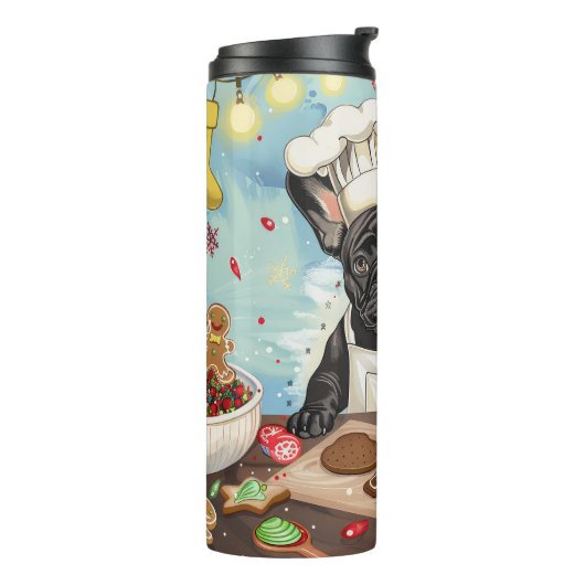 Bouteilles Isothermes French Bulldog Holiday Baking : Noël festif (Tourné sur la gauche)