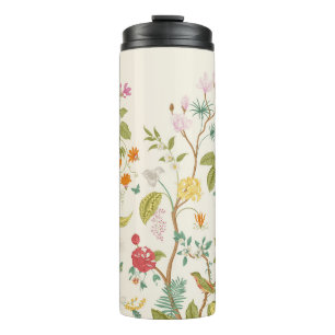 Bouteilles Isothermes Fresque. Fleur. Arbres en fleurs. Vintage floral