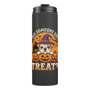 Bouteilles Isothermes Friandise pour chien Halloween Design Bulldog Citr