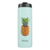 Bouteilles Isothermes Fruit d'ananas sur bleu clair (Devant)